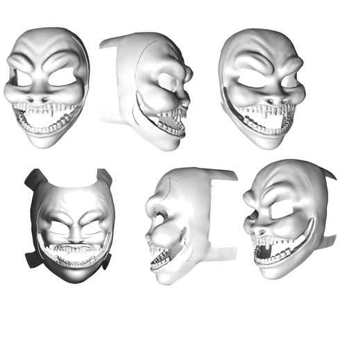 Mystery Style Mask for Cosplay Wrestling Hacker Psycho Criminal Character - 3D model önizlemesi