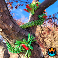 7.png Mistletoe Dragon, Holiday Season Fantasy Pet, Print in Place, No Supports