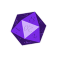 D20.stl Polyset 骰子（边缘锋利） - Fantasy Elf 字体 - D2, D4, D4 Crystal, D6, D8, D10, D12, D% Horizontal, D20
