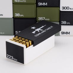 223-REM-1.jpg Archivo STL Caja de munición 223 REM almacenamiento de munición 50 rondas caja de munición 223rem・Objeto de impresión 3D para descargar