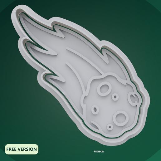 Space Exploration Meteor Cookie Cutter STL – 3D Print Biscuit Mold Set
