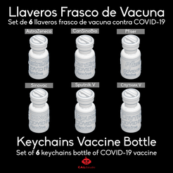 Llaveros Frasco de Vacuna Set de 6 llaveros frasco de vacuna contra COVID-19 ROT ills om RK } Vale i Ve Keychains Vaccine Bottle Set of 6 keychains bottle of COVID-19 vaccine SET 6 KEY RINGS COVID 19 - VACCINE BOTTLE