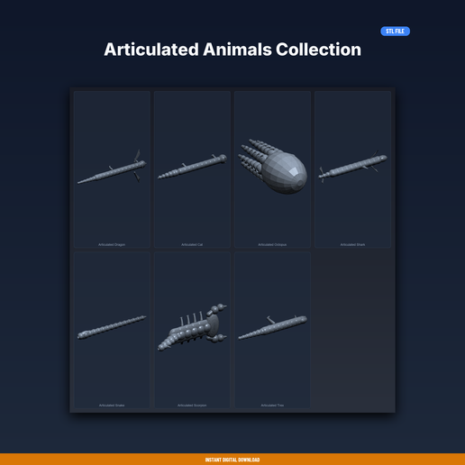 Articulated Animals Collection - 7-Model STL Bundle