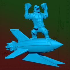 monke1111.jpg STL file Wall Street Ape Rocketing to the Moon・Model to download and 3D print