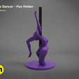 poledancer-left.146.png STL file Pole Dancer - Pen Holder・3D printable design to download