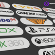 2.png LOT *2 OF 26 DECORATIVE BANNERS, COLLECTION, VIDEO GAME CONSOLE BRAND.