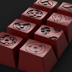 naruto-keycaps.png Fichier STL Set de capuchons de touches Artisan sur le thème Mangekyo sharingan Naruto・Objet imprimable en 3D à télécharger