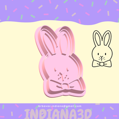 Conejo-con-moño.png STL file CUT RABBIT WITH RIBBON・3D printer design to download, Indiana3D