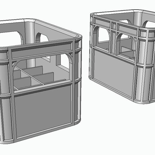 Beer crate Battery Box AA Stackable Imprint Blank STL STEP