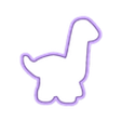 dinosaur brontosaur modern 4in.stl 4 sizes - Mod Brontosaur Allosaur Dinosaur Cookie Cutter - SHARP cutting edges - So Versatile!
