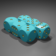 Blue-Rounded-D6-Pips-Display-5.png Dice with Pips (Rounded Edge)