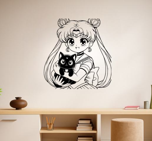 Sailor Moon - Chibiusa Holding A Stuffed Animal