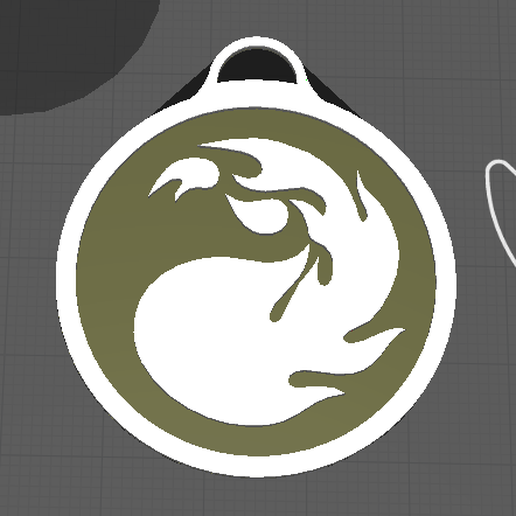 Key ring mana red Magic 3D model