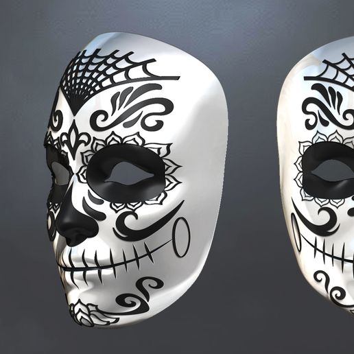 👫 catrina mask mexican mask・Бесплатный STL для ・Cults