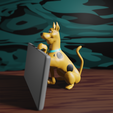 sdoo2.png STL file Scooby Doo - Print in place + phone stand pose・Design to download and 3D print