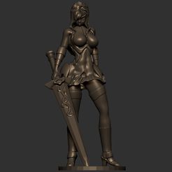 1.jpg STL file Fairy tail - Erza Scarlet sexy statue - warrior version and Xin armor・3D printing idea to download