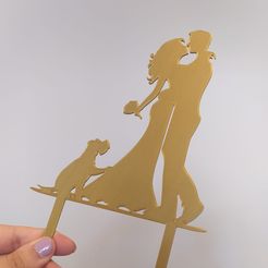 61bc8bc3-d390-4c1e-bd3a-b4f788ba85a0.jpg Wedding cake topper just married dog cake toper