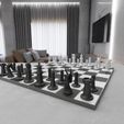 untitled1-2.jpg Chess Set Modern, 3D STL File for Chess Pieces, Chess Model, Digital Download, 3D Printer Chess Model, Game, Home Decor, 3d Printer Chess
