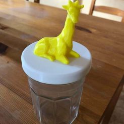 IMG_0051.jpg STL-Datei Low Poly Giraffe on Jam Jar Lid kostenlos herunterladen • 3D-Drucker-Design, SylvainVR