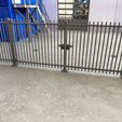 Fence-with-double-wide-gate.jpg Permanent Fence Set – Modular Panels, Posts & Gates (Pedestrian, Double & Motorized Sliding Gates) 1:14 Scale