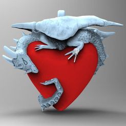 Dragon Heart 1.jpg STL-Datei Dragon heart・3D-Druckvorlage zum Herunterladen, Majs84