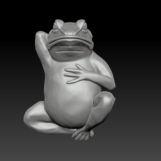Stylized Relaxed Frog Sculpture – High Poly ZBrush Model | 3D Print Ready STL / ZTL