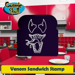 Venom-Face-TAS-Sandwich-Stamp.png Archivo STL Sello de Venom (Spider-Man The Animated Series)・Diseño imprimible en 3D para descargar