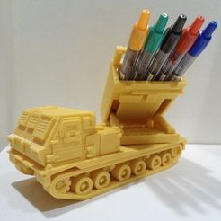 DSC_1_large.jpg STL-Datei Missiles Launcher Pen & Pencil holder・3D-Druck-Idee zum Herunterladen