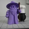wizardWithCauldron.jpg Articulated Wizard, Magi, Mage- Print-in-Place, Easy Print!
