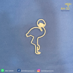 Flamenco-10cm-v1.png STL file Flamingo cookie cutter・3D printable model to download