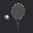 6.png Low Poly Tennis Racket & Ball