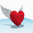 angel-wings-3d-diamond-heart-1.png Art Decor Sculpture Angel Wings Heart decor Valentine Love Gift