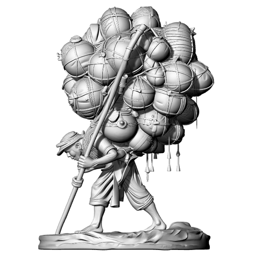 Old Worker Sculpture - Escultura Trabajador Anciano - Sculpture Vieil Ouvrier - تمثال عامل مسن