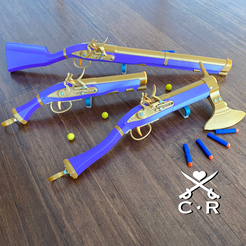 Instagram.png Файл 3D Флинтлок-мушкет Nerf Blaster (только файлы, V2-2)・Модель для загрузки и 3D печати