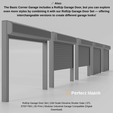 9.png Luxury Side Wall Corner Garage with RollUp Door – 1:64 Scale | STL STEP FBX | 3D Print Files | Digital Download
