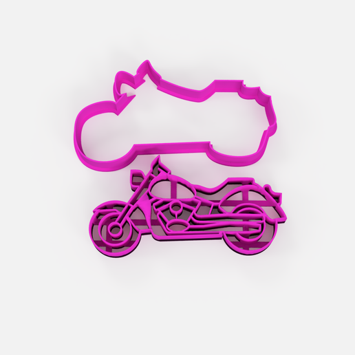 motorcycle cookie cutter - motorcycle + cookie cutter marker 3D model