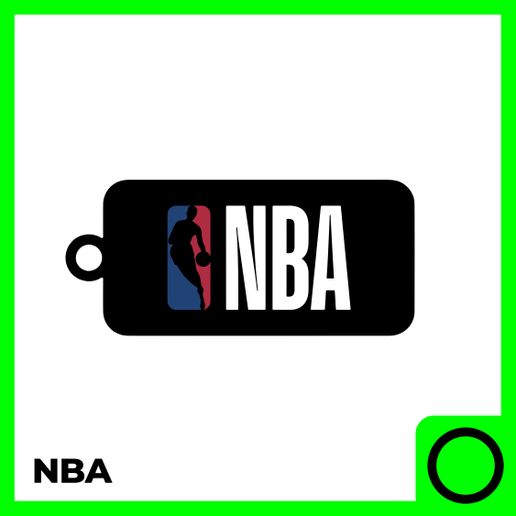 NBA Keychain 3D Model – Basketball Logo Keyring