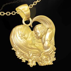 mother's-kindness-pendant-jewelry-gold-3d-model-01.jpg Pendentif Mère Bienveillante Bijoux Or Modèle d'impression 3D