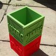 P1010170.JPG Бесплатный STL файл Crash Bandicoot Plant Pot Crates・Дизайн 3D принтера для загрузки