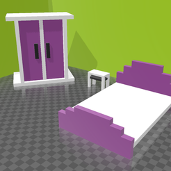 doll-furniture-bedroom-set.png OBJ file Bedroom set: doll furniture・Design to download and 3D print