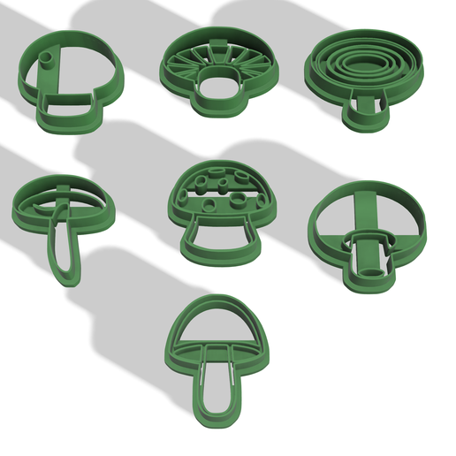 MUSHROOM CUTTERS SET X7 DIFFERENT DESIGNS 3D model