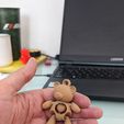 FIDGET-BEAR-KEYCHAIN-13.jpg TEDDY, ARTICULATED AND FIDGET KEYCHAIN printed in place without supports