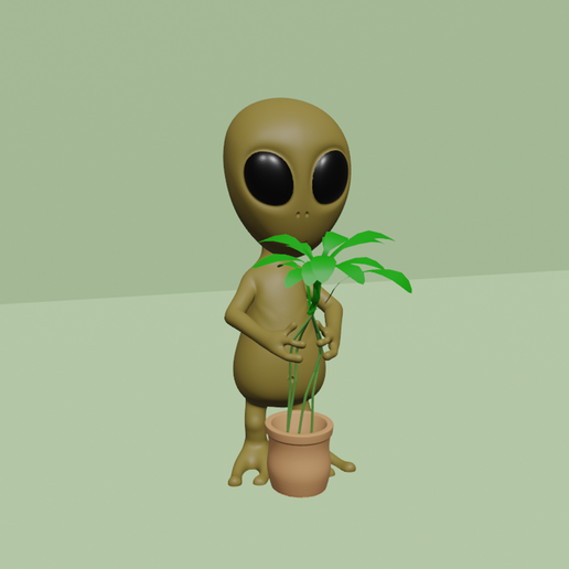 zr12.png Cute Alien Vase Pot - Miniature - STL Printable