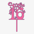 s161.png Sweet Sixteen Cake Topper