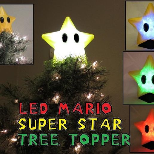 Large Light Up Mario Power Star With Multiple Hanging Options! Color changing, Usb Lamp Tree topper, RGB LED Super Star Christmas Lamp - 3D model önizlemesi