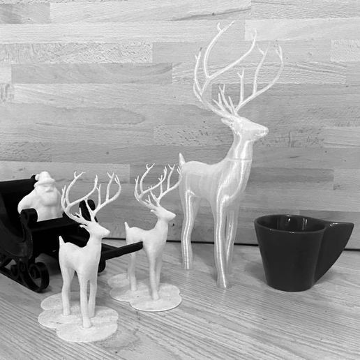 Great Christmas deer + voronoi + Big sled 3D model