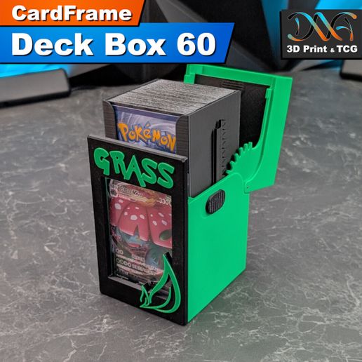CardFrame Deck Box 60 - Grass Design | pour Pokemon TCG, One Piece TCG,  MTGFichier 3D pour Impression 3DCults