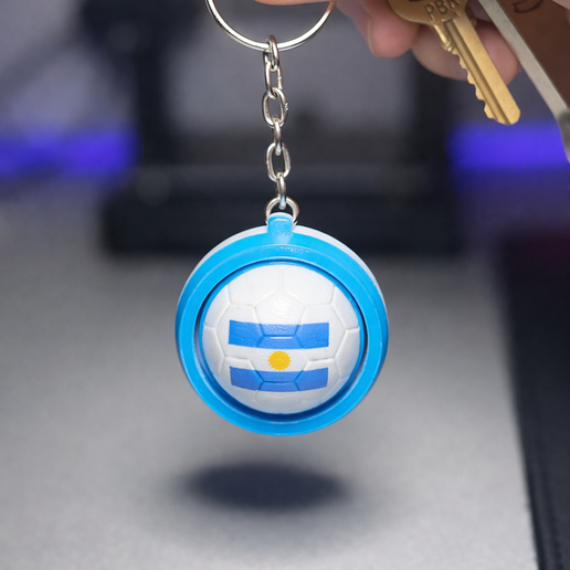 Fidget Spinner Keychain - Argentina National Team Ball 🇦🇷 (No AMS, Multiparts)