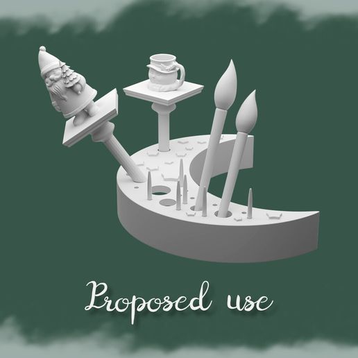 🌙 Crescent Painting Support – Tool Organizer Companion