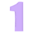 NUMERO 1.stl PACK LED NUMBERS FROM 0 TO 9 - SIGN - POSTER